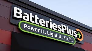A Batteries Plus storefront sign.